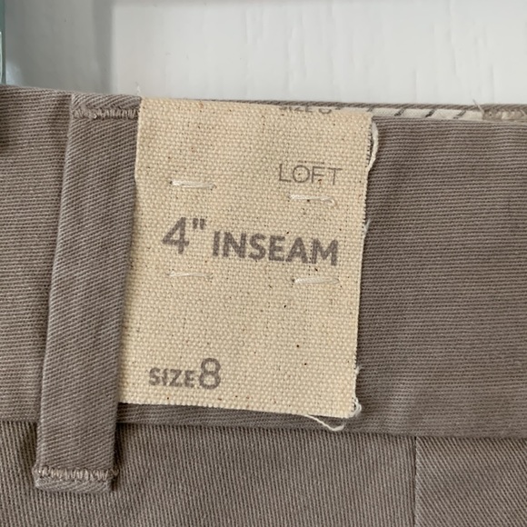LOFT Light Brown 100% Cotton 4” Inseam Shorts Size 8 New With Tag - Picture 14 of 16